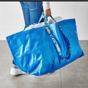 IKEA Blue Tote Bag Set Of 2 New 19 Gallon Reusable